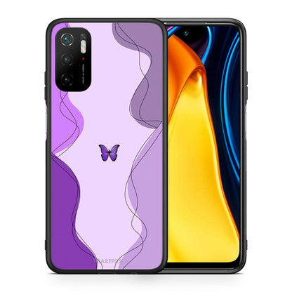 Θήκη Αγίου Βαλεντίνου Xiaomi Redmi Note 10 5G Purple Mariposa από τη Smartfits με σχέδιο στο πίσω μέρος και μαύρο περίβλημα | Xiaomi Redmi Note 10 5G Purple Mariposa case with colorful back and black bezels