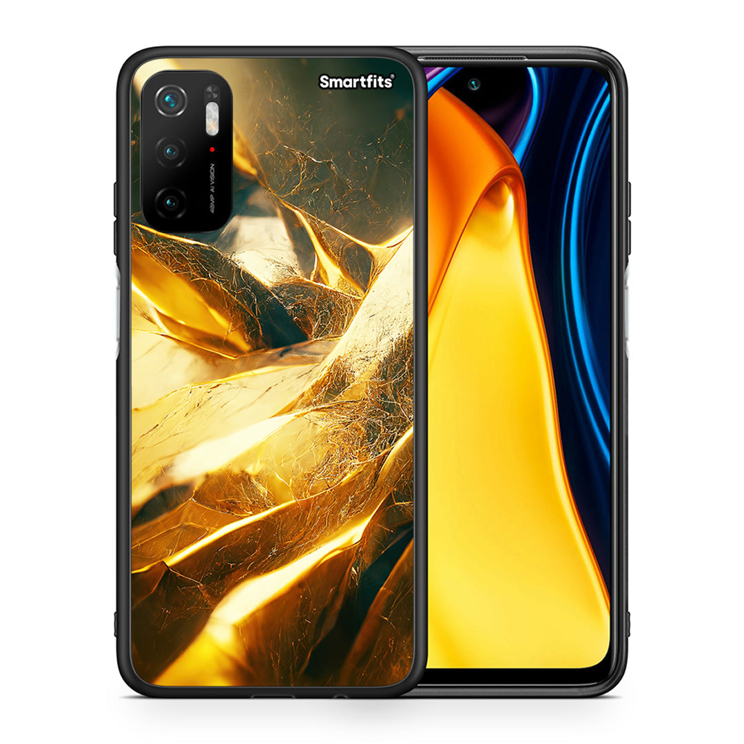Θήκη Xiaomi Redmi Note 10 5G/Poco M3 Pro Real Gold από τη Smartfits με σχέδιο στο πίσω μέρος και μαύρο περίβλημα | Xiaomi Redmi Note 10 5G/Poco M3 Pro Real Gold case with colorful back and black bezels