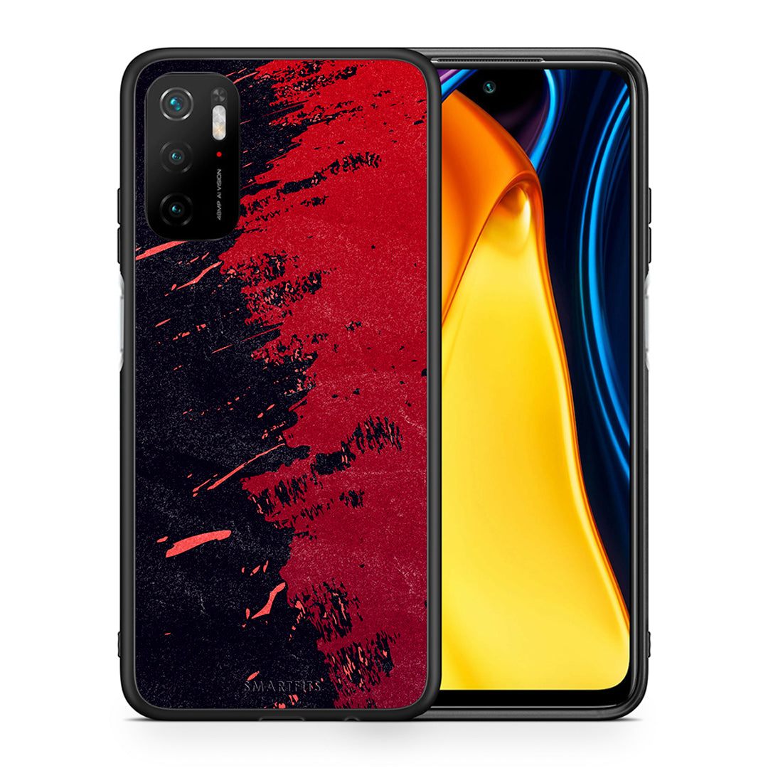 Θήκη Αγίου Βαλεντίνου Xiaomi Poco M3 Pro Red Paint από τη Smartfits με σχέδιο στο πίσω μέρος και μαύρο περίβλημα | Xiaomi Poco M3 Pro Red Paint case with colorful back and black bezels