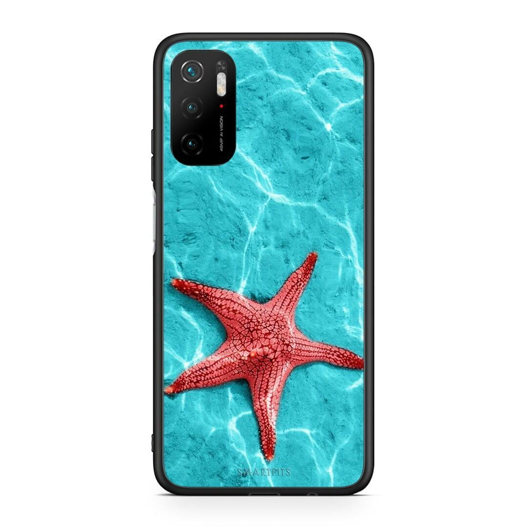 Xiaomi Redmi Note 10 5G Red Starfish Θήκη από τη Smartfits με σχέδιο στο πίσω μέρος και μαύρο περίβλημα | Smartphone case with colorful back and black bezels by Smartfits