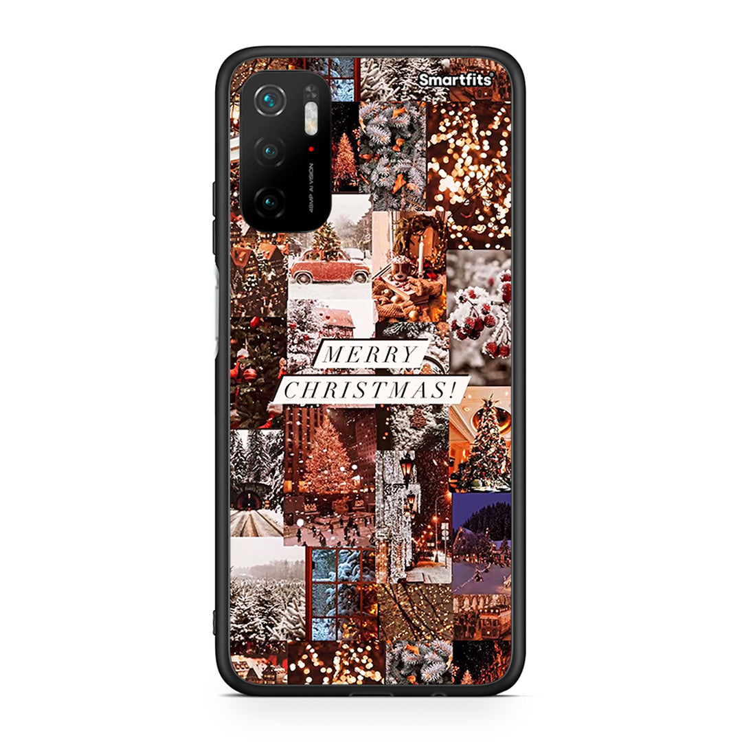 Xiaomi Redmi Note 10 5G/Poco M3 Pro Xmas Collage θήκη από τη Smartfits με σχέδιο στο πίσω μέρος και μαύρο περίβλημα | Smartphone case with colorful back and black bezels by Smartfits