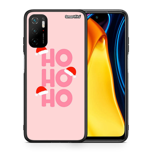 Θήκη Xiaomi Redmi Note 10 5G/Poco M3 Pro Xmas Ho Ho Ho από τη Smartfits με σχέδιο στο πίσω μέρος και μαύρο περίβλημα | Xiaomi Redmi Note 10 5G/Poco M3 Pro Xmas Ho Ho Ho case with colorful back and black bezels