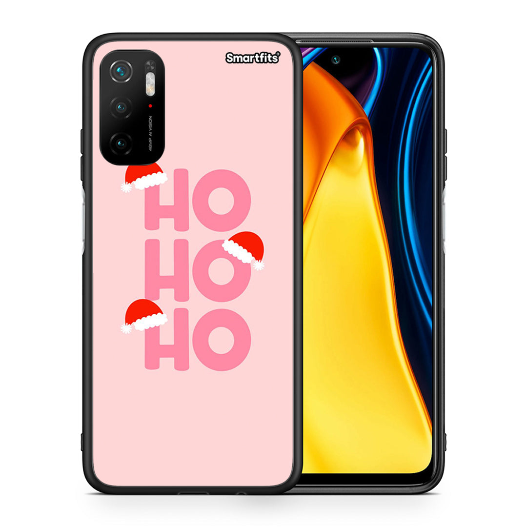 Θήκη Xiaomi Redmi Note 10 5G/Poco M3 Pro Xmas Ho Ho Ho από τη Smartfits με σχέδιο στο πίσω μέρος και μαύρο περίβλημα | Xiaomi Redmi Note 10 5G/Poco M3 Pro Xmas Ho Ho Ho case with colorful back and black bezels