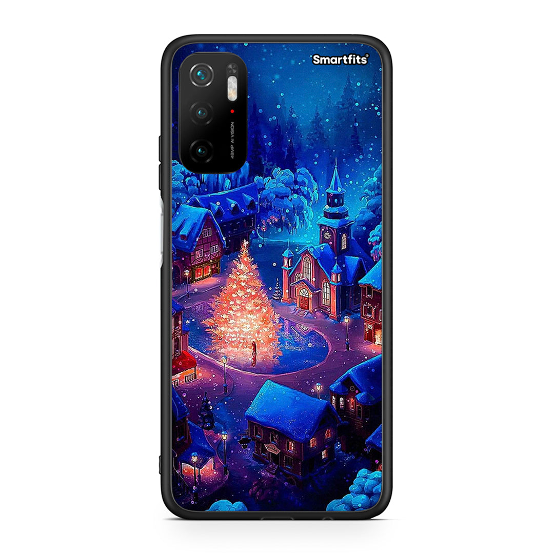 Xiaomi Redmi Note 10 5G/Poco M3 Pro Xmas Village θήκη από τη Smartfits με σχέδιο στο πίσω μέρος και μαύρο περίβλημα | Smartphone case with colorful back and black bezels by Smartfits