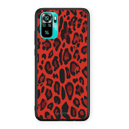 4 - Xiaomi Redmi Note 10 Red Leopard Animal case, cover, bumper