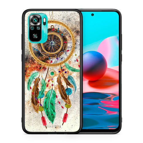 Θήκη Xiaomi Redmi Note 10 DreamCatcher Boho από τη Smartfits με σχέδιο στο πίσω μέρος και μαύρο περίβλημα | Xiaomi Redmi Note 10 DreamCatcher Boho case with colorful back and black bezels