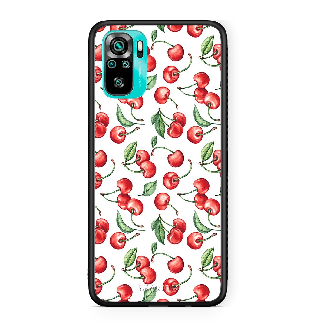 Xiaomi Redmi Note 10 Cherry Summer θήκη από τη Smartfits με σχέδιο στο πίσω μέρος και μαύρο περίβλημα | Smartphone case with colorful back and black bezels by Smartfits