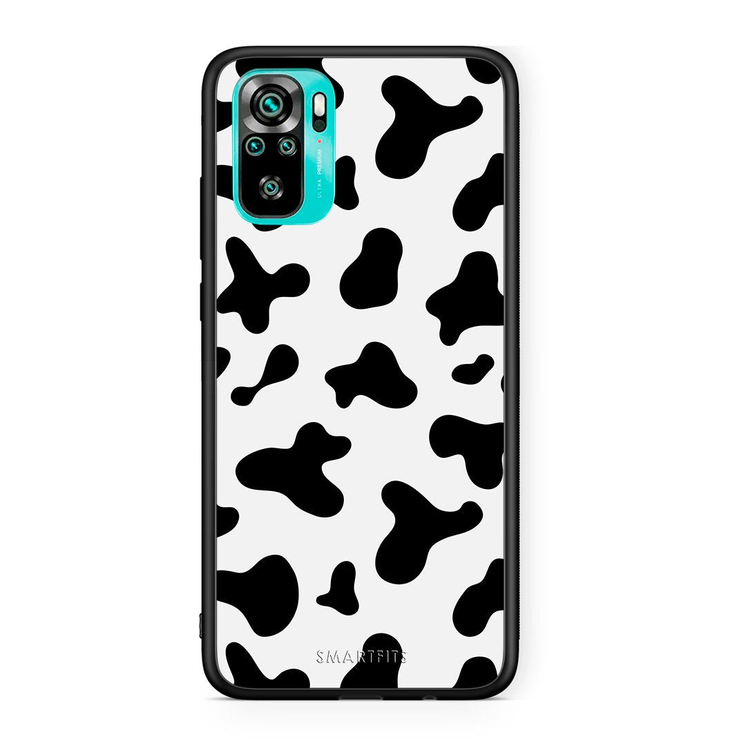 Xiaomi Redmi Note 10 Cow Print θήκη από τη Smartfits με σχέδιο στο πίσω μέρος και μαύρο περίβλημα | Smartphone case with colorful back and black bezels by Smartfits
