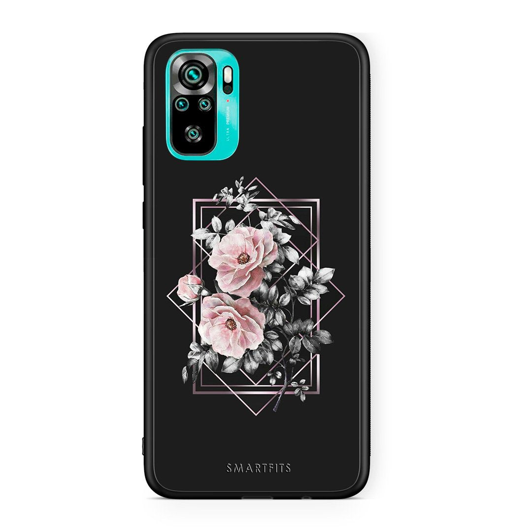 4 - Xiaomi Redmi Note 10 Frame Flower case, cover, bumper