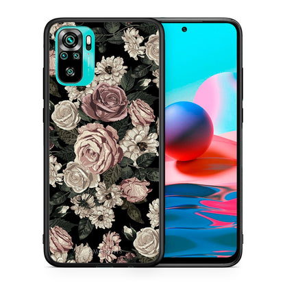 Θήκη Xiaomi Redmi Note 10 Wild Roses Flower από τη Smartfits με σχέδιο στο πίσω μέρος και μαύρο περίβλημα | Xiaomi Redmi Note 10 Wild Roses Flower case with colorful back and black bezels