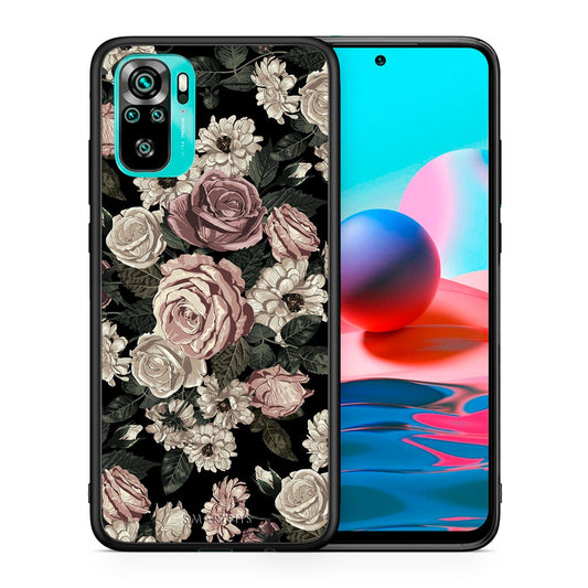 Θήκη Xiaomi Redmi Note 10 Wild Roses Flower από τη Smartfits με σχέδιο στο πίσω μέρος και μαύρο περίβλημα | Xiaomi Redmi Note 10 Wild Roses Flower case with colorful back and black bezels