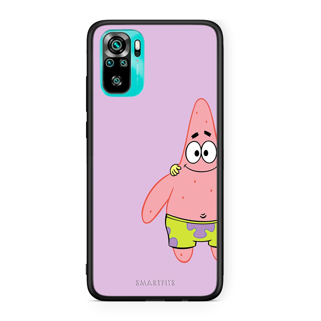 Xiaomi Redmi Note 10  Friends Patrick θήκη από τη Smartfits με σχέδιο στο πίσω μέρος και μαύρο περίβλημα | Smartphone case with colorful back and black bezels by Smartfits