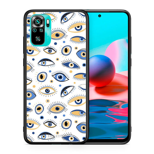 Θήκη Xiaomi Redmi Note 10 Ftou Ftou από τη Smartfits με σχέδιο στο πίσω μέρος και μαύρο περίβλημα | Xiaomi Redmi Note 10 Ftou Ftou case with colorful back and black bezels