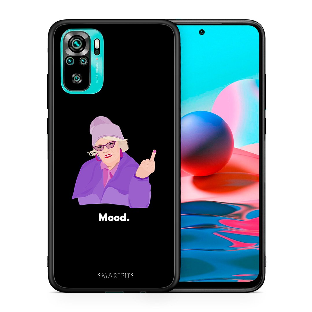 Θήκη Xiaomi Redmi Note 10 Grandma Mood Black από τη Smartfits με σχέδιο στο πίσω μέρος και μαύρο περίβλημα | Xiaomi Redmi Note 10 Grandma Mood Black case with colorful back and black bezels