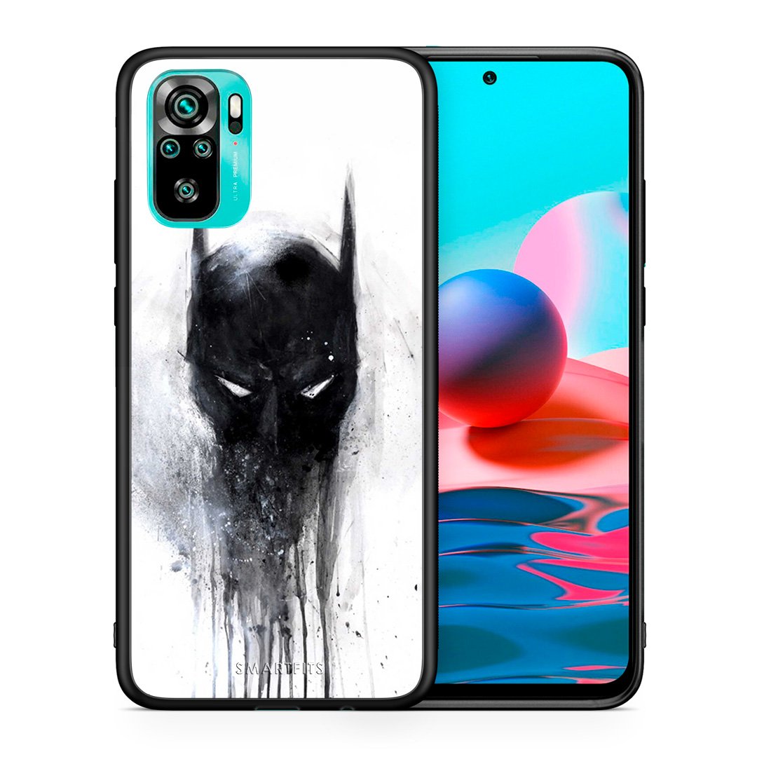Θήκη Xiaomi Redmi Note 10 Paint Bat Hero από τη Smartfits με σχέδιο στο πίσω μέρος και μαύρο περίβλημα | Xiaomi Redmi Note 10 Paint Bat Hero case with colorful back and black bezels
