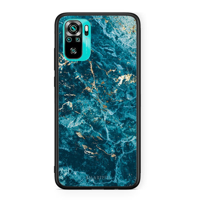 Xiaomi Redmi Note 10 Marble Blue θήκη από τη Smartfits με σχέδιο στο πίσω μέρος και μαύρο περίβλημα | Smartphone case with colorful back and black bezels by Smartfits