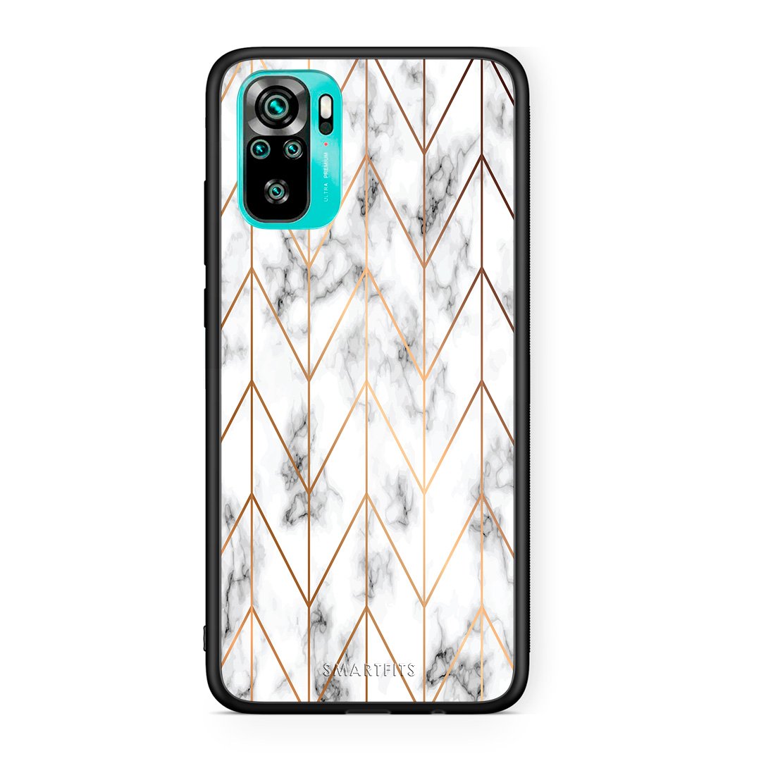 44 - Xiaomi Redmi Note 10 Gold Geometric Marble case, cover, bumper