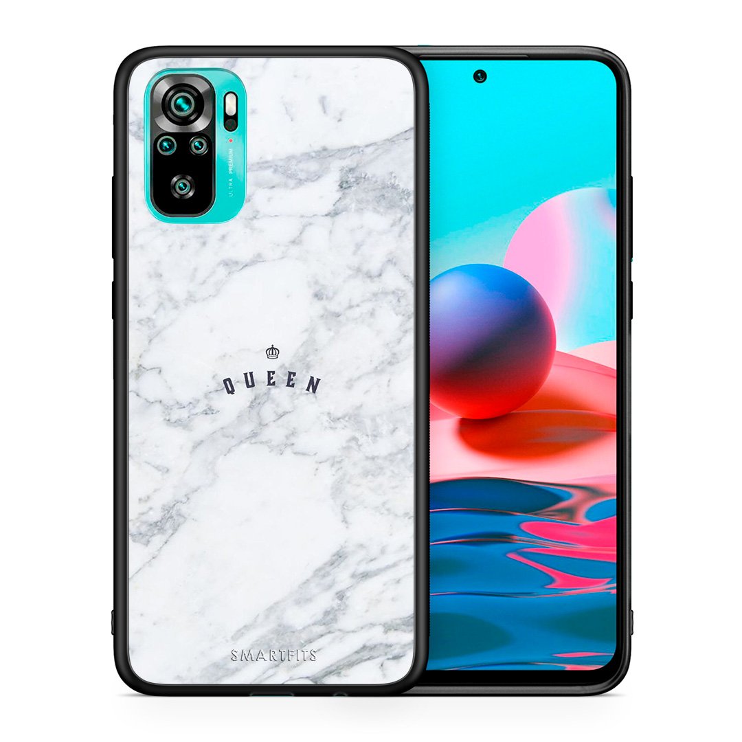 Θήκη Xiaomi Redmi Note 10 Queen Marble από τη Smartfits με σχέδιο στο πίσω μέρος και μαύρο περίβλημα | Xiaomi Redmi Note 10 Queen Marble case with colorful back and black bezels