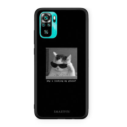 Xiaomi Redmi Note 10 Meme Cat θήκη από τη Smartfits με σχέδιο στο πίσω μέρος και μαύρο περίβλημα | Smartphone case with colorful back and black bezels by Smartfits