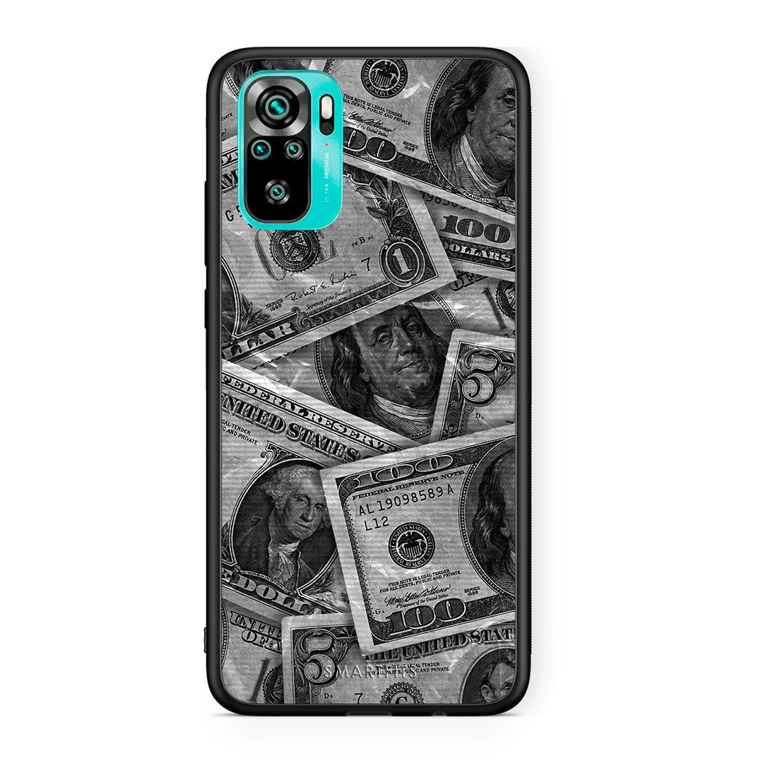 Xiaomi Redmi Note 10 Money Dollars θήκη από τη Smartfits με σχέδιο στο πίσω μέρος και μαύρο περίβλημα | Smartphone case with colorful back and black bezels by Smartfits