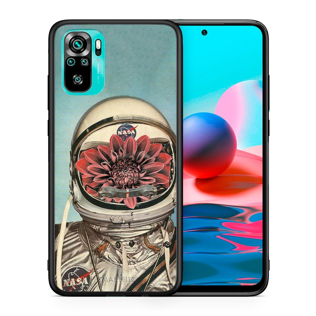Θήκη Xiaomi Redmi Note 10 Nasa Bloom από τη Smartfits με σχέδιο στο πίσω μέρος και μαύρο περίβλημα | Xiaomi Redmi Note 10 Nasa Bloom case with colorful back and black bezels