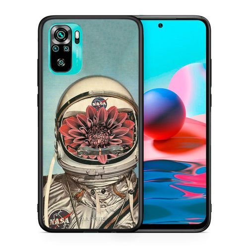 Θήκη Xiaomi Redmi Note 10 Nasa Bloom από τη Smartfits με σχέδιο στο πίσω μέρος και μαύρο περίβλημα | Xiaomi Redmi Note 10 Nasa Bloom case with colorful back and black bezels