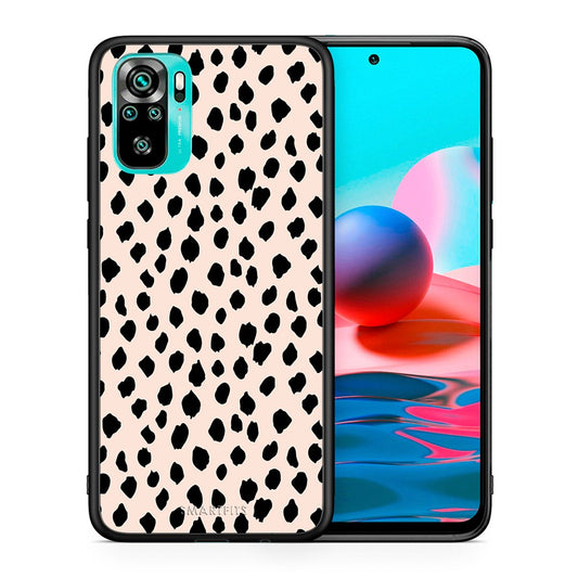 Θήκη Xiaomi Redmi Note 10 New Polka Dots από τη Smartfits με σχέδιο στο πίσω μέρος και μαύρο περίβλημα | Xiaomi Redmi Note 10 New Polka Dots case with colorful back and black bezels