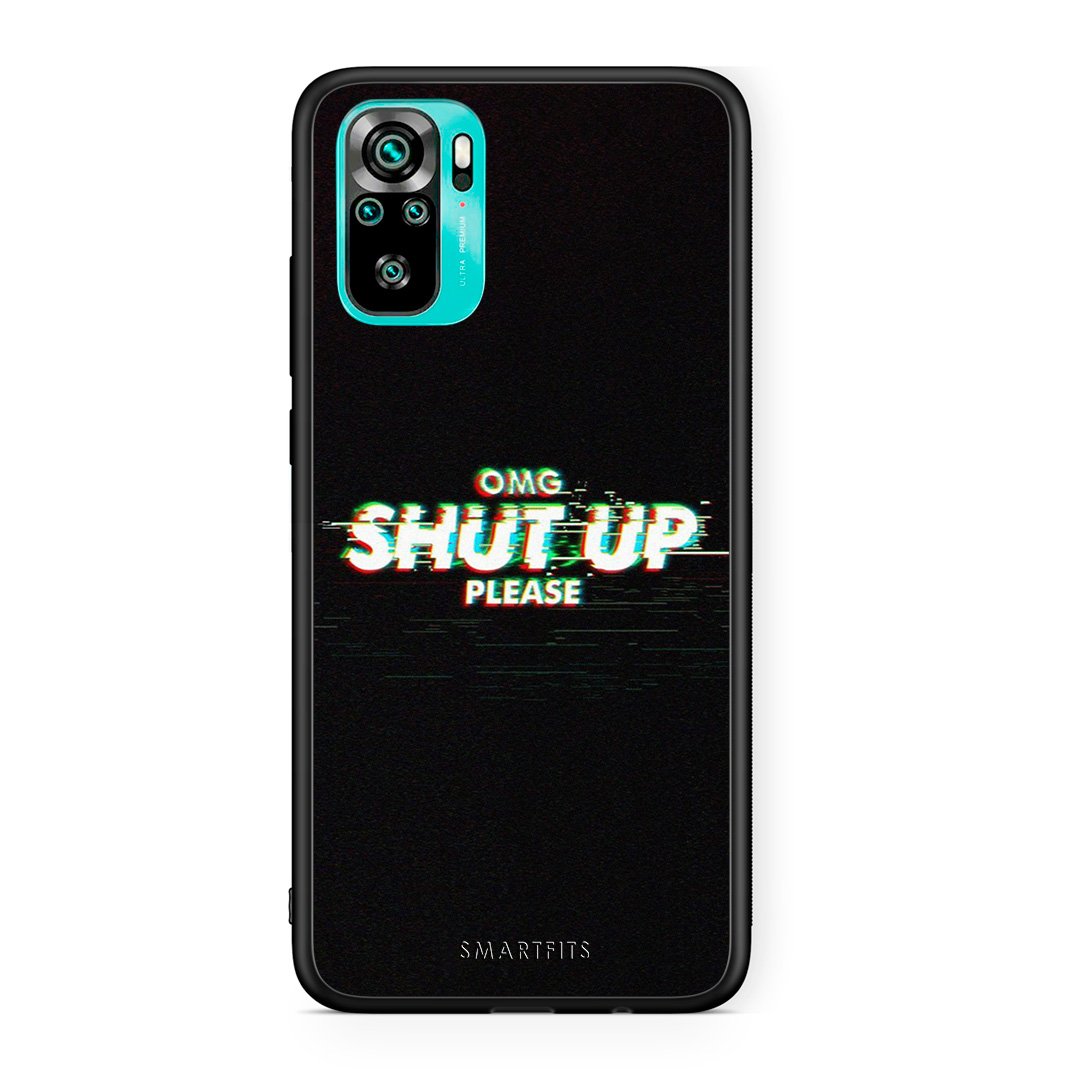 Xiaomi Redmi Note 10 OMG ShutUp θήκη από τη Smartfits με σχέδιο στο πίσω μέρος και μαύρο περίβλημα | Smartphone case with colorful back and black bezels by Smartfits