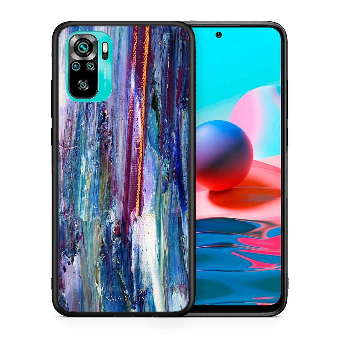 Θήκη Xiaomi Redmi Note 10 Winter Paint από τη Smartfits με σχέδιο στο πίσω μέρος και μαύρο περίβλημα | Xiaomi Redmi Note 10 Winter Paint case with colorful back and black bezels