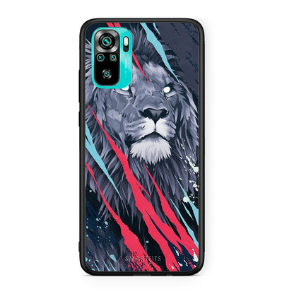 4 - Xiaomi Redmi Note 10 Lion Designer PopArt case, cover, bumper