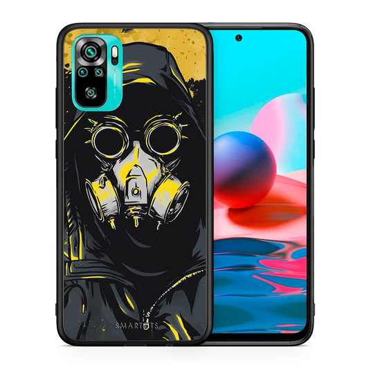 Θήκη Xiaomi Redmi Note 10 Mask PopArt από τη Smartfits με σχέδιο στο πίσω μέρος και μαύρο περίβλημα | Xiaomi Redmi Note 10 Mask PopArt case with colorful back and black bezels