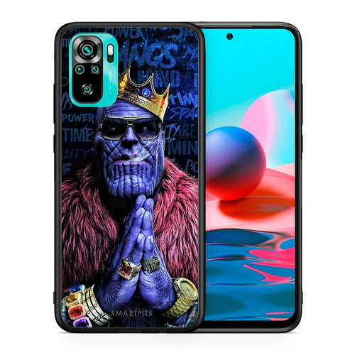 Θήκη Xiaomi Redmi Note 10 Thanos PopArt από τη Smartfits με σχέδιο στο πίσω μέρος και μαύρο περίβλημα | Xiaomi Redmi Note 10 Thanos PopArt case with colorful back and black bezels