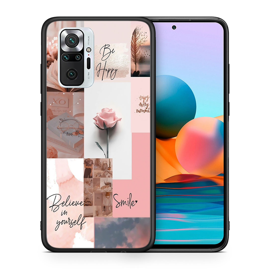 Θήκη Xiaomi Redmi Note 10 Pro Aesthetic Collage από τη Smartfits με σχέδιο στο πίσω μέρος και μαύρο περίβλημα | Xiaomi Redmi Note 10 Pro Aesthetic Collage case with colorful back and black bezels