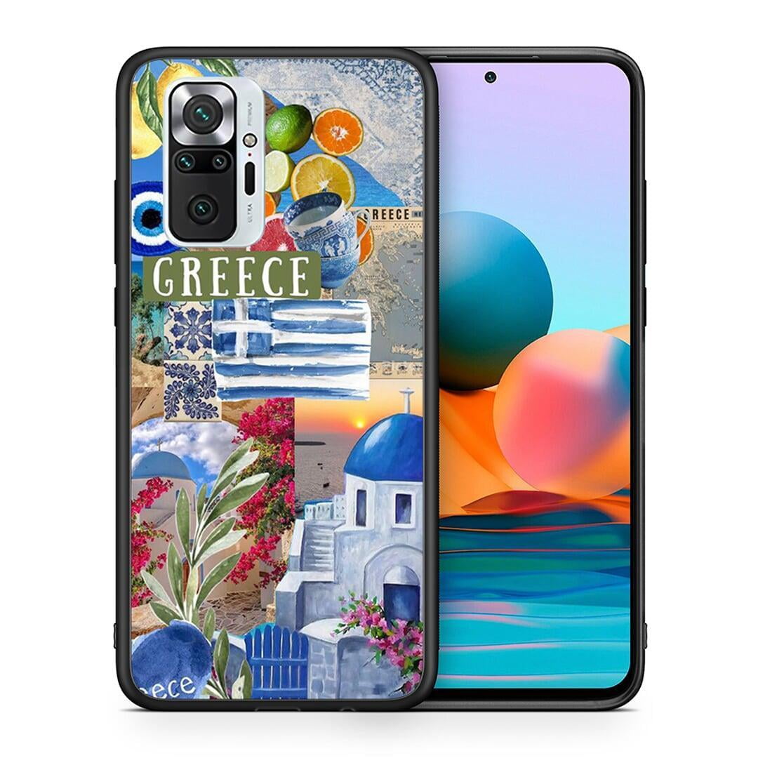Θήκη Xiaomi Redmi Note 10 Pro All Greek από τη Smartfits με σχέδιο στο πίσω μέρος και μαύρο περίβλημα | Xiaomi Redmi Note 10 Pro All Greek case with colorful back and black bezels