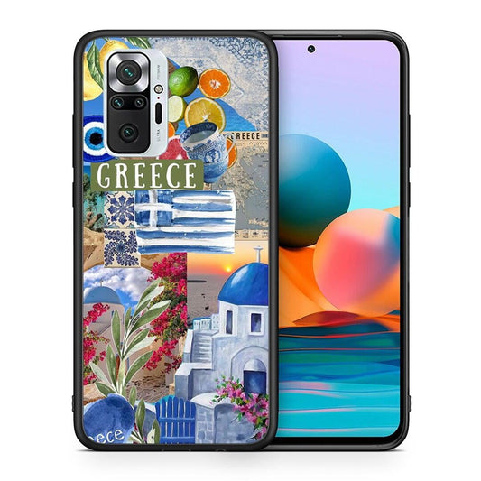 Θήκη Xiaomi Redmi Note 10 Pro All Greek από τη Smartfits με σχέδιο στο πίσω μέρος και μαύρο περίβλημα | Xiaomi Redmi Note 10 Pro All Greek case with colorful back and black bezels