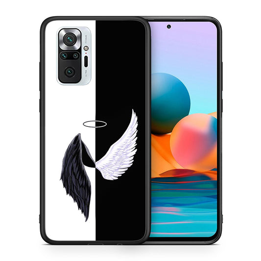 Θήκη Xiaomi Redmi Note 10 Pro Angels Demons από τη Smartfits με σχέδιο στο πίσω μέρος και μαύρο περίβλημα | Xiaomi Redmi Note 10 Pro Angels Demons case with colorful back and black bezels