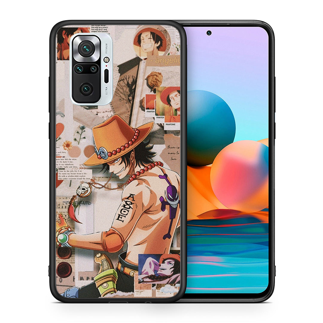 Θήκη Xiaomi Redmi Note 10 Pro Anime Collage από τη Smartfits με σχέδιο στο πίσω μέρος και μαύρο περίβλημα | Xiaomi Redmi Note 10 Pro Anime Collage case with colorful back and black bezels