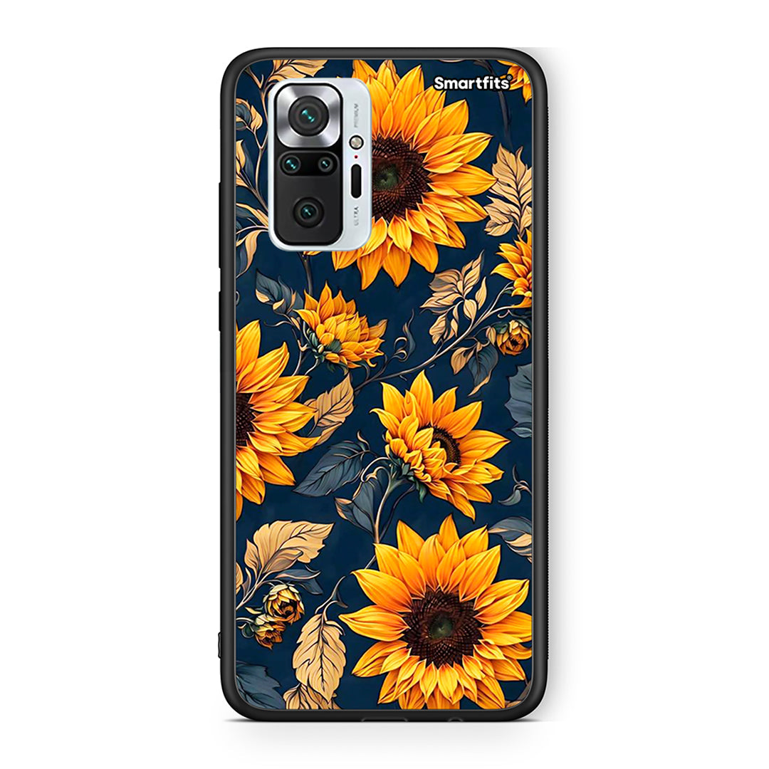 Xiaomi Redmi Note 10 Pro Autumn Sunflowers Θήκη από τη Smartfits με σχέδιο στο πίσω μέρος και μαύρο περίβλημα | Smartphone case with colorful back and black bezels by Smartfits
