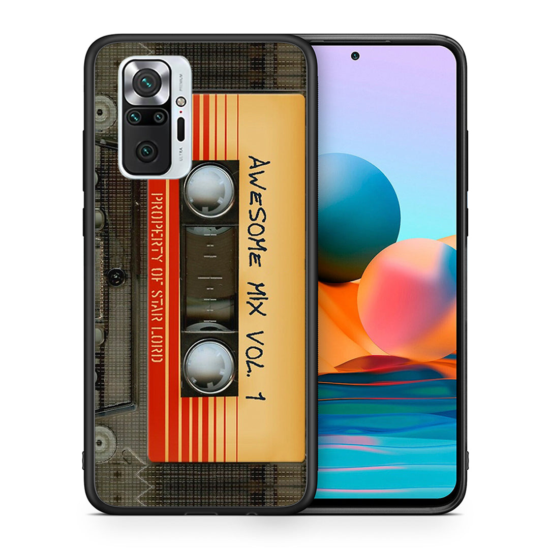 Θήκη Xiaomi Redmi Note 10 Pro Awesome Mix από τη Smartfits με σχέδιο στο πίσω μέρος και μαύρο περίβλημα | Xiaomi Redmi Note 10 Pro Awesome Mix case with colorful back and black bezels