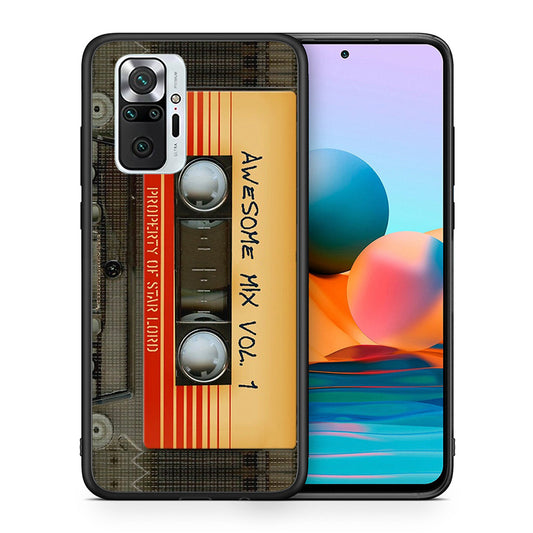 Θήκη Xiaomi Redmi Note 10 Pro Awesome Mix από τη Smartfits με σχέδιο στο πίσω μέρος και μαύρο περίβλημα | Xiaomi Redmi Note 10 Pro Awesome Mix case with colorful back and black bezels