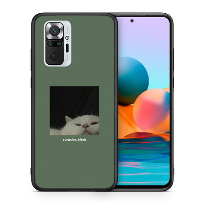 Θήκη Xiaomi Redmi Note 10 Pro Bitch Surprise από τη Smartfits με σχέδιο στο πίσω μέρος και μαύρο περίβλημα | Xiaomi Redmi Note 10 Pro Bitch Surprise case with colorful back and black bezels