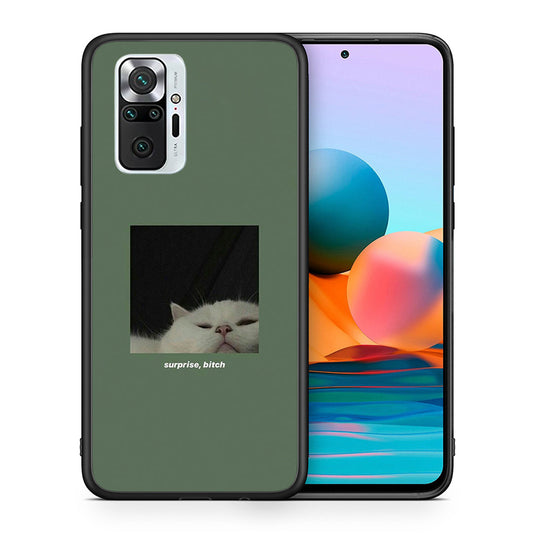 Θήκη Xiaomi Redmi Note 10 Pro Bitch Surprise από τη Smartfits με σχέδιο στο πίσω μέρος και μαύρο περίβλημα | Xiaomi Redmi Note 10 Pro Bitch Surprise case with colorful back and black bezels