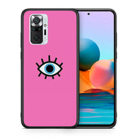 Thumbnail for Θήκη Xiaomi Redmi Note 10 Pro Blue Eye Pink από τη Smartfits με σχέδιο στο πίσω μέρος και μαύρο περίβλημα | Xiaomi Redmi Note 10 Pro Blue Eye Pink case with colorful back and black bezels