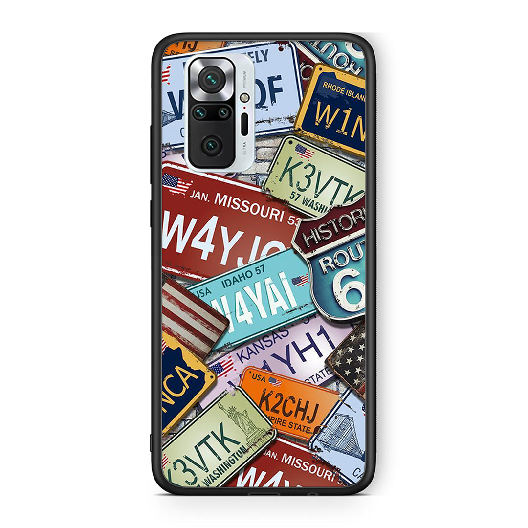 Xiaomi Redmi Note 10 Pro Car Plates θήκη από τη Smartfits με σχέδιο στο πίσω μέρος και μαύρο περίβλημα | Smartphone case with colorful back and black bezels by Smartfits