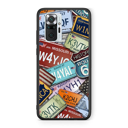 Xiaomi Redmi Note 10 Pro Car Plates θήκη από τη Smartfits με σχέδιο στο πίσω μέρος και μαύρο περίβλημα | Smartphone case with colorful back and black bezels by Smartfits