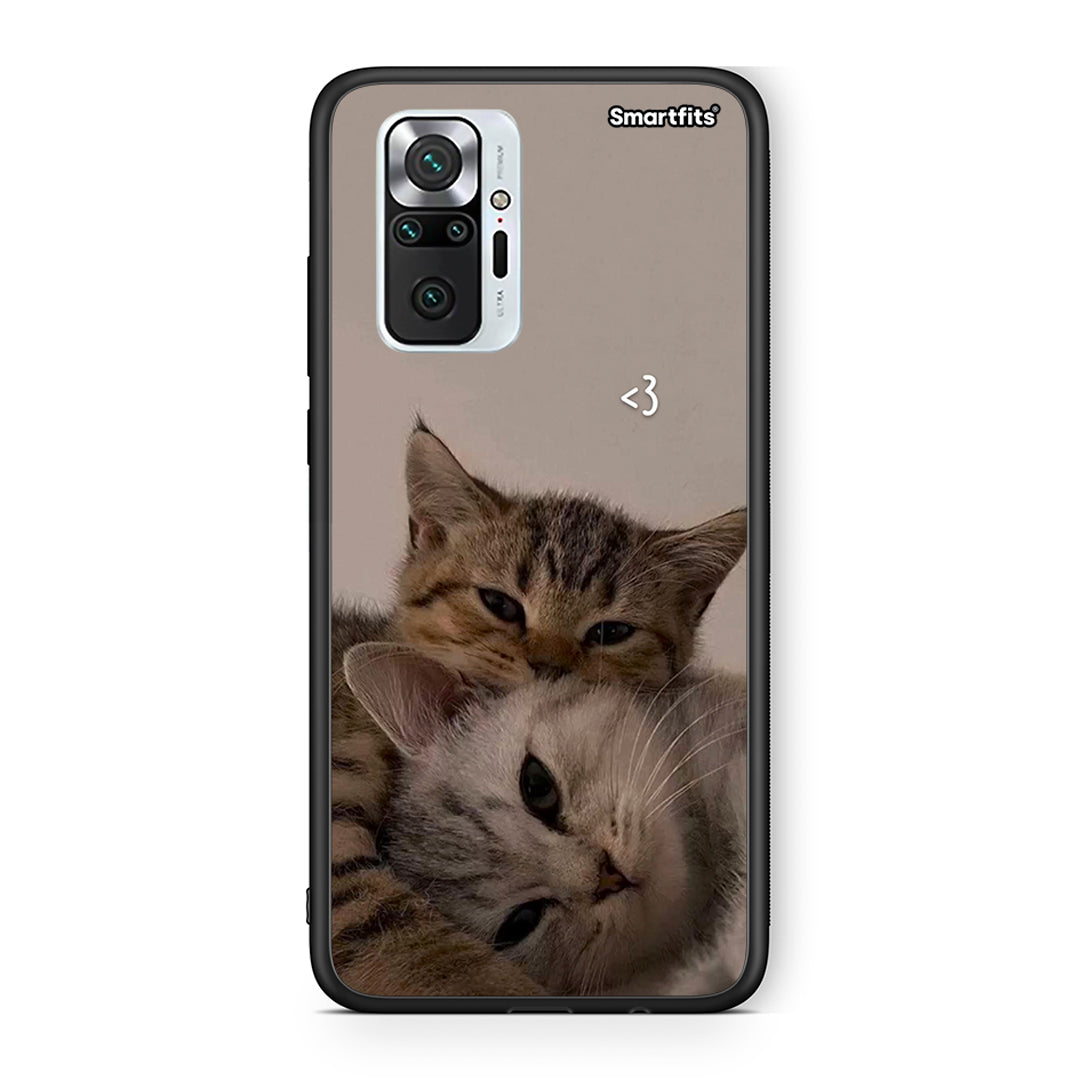Xiaomi Redmi Note 10 Pro Cats In Love Θήκη από τη Smartfits με σχέδιο στο πίσω μέρος και μαύρο περίβλημα | Smartphone case with colorful back and black bezels by Smartfits