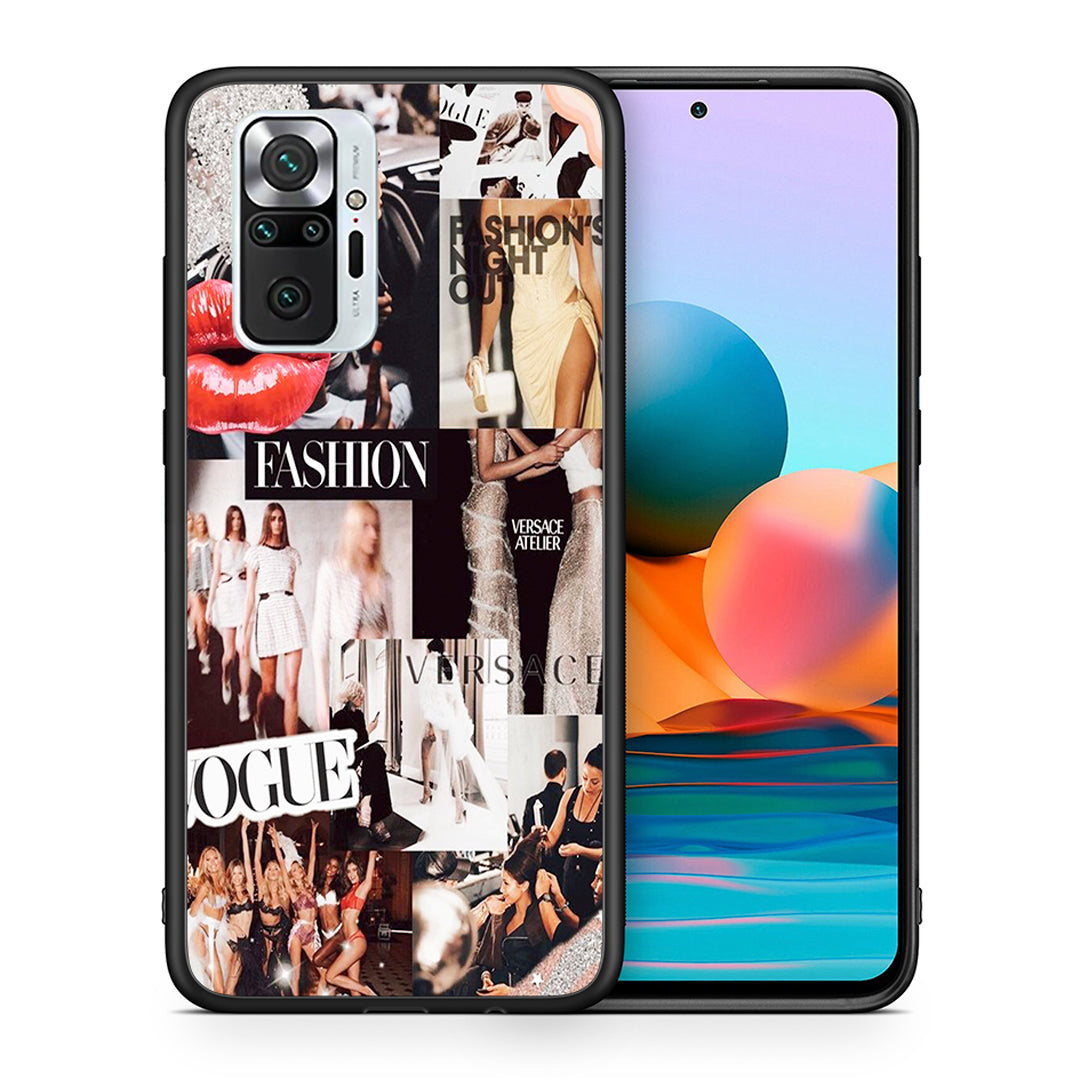 Θήκη Αγίου Βαλεντίνου Xiaomi Redmi Note 10 Pro Collage Fashion από τη Smartfits με σχέδιο στο πίσω μέρος και μαύρο περίβλημα | Xiaomi Redmi Note 10 Pro Collage Fashion case with colorful back and black bezels