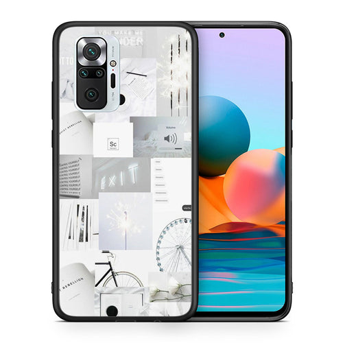 Θήκη Αγίου Βαλεντίνου Xiaomi Redmi Note 10 Pro Collage Make Me Wonder από τη Smartfits με σχέδιο στο πίσω μέρος και μαύρο περίβλημα | Xiaomi Redmi Note 10 Pro Collage Make Me Wonder case with colorful back and black bezels