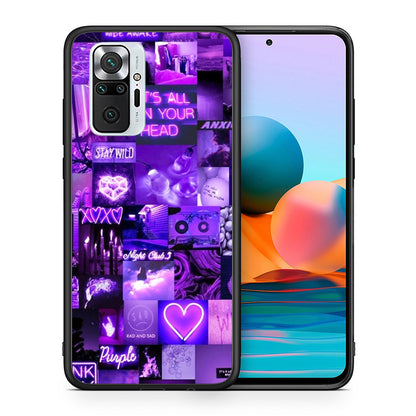 Θήκη Αγίου Βαλεντίνου Xiaomi Redmi Note 10 Pro Collage Stay Wild από τη Smartfits με σχέδιο στο πίσω μέρος και μαύρο περίβλημα | Xiaomi Redmi Note 10 Pro Collage Stay Wild case with colorful back and black bezels