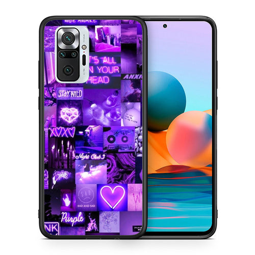 Θήκη Αγίου Βαλεντίνου Xiaomi Redmi Note 10 Pro Collage Stay Wild από τη Smartfits με σχέδιο στο πίσω μέρος και μαύρο περίβλημα | Xiaomi Redmi Note 10 Pro Collage Stay Wild case with colorful back and black bezels